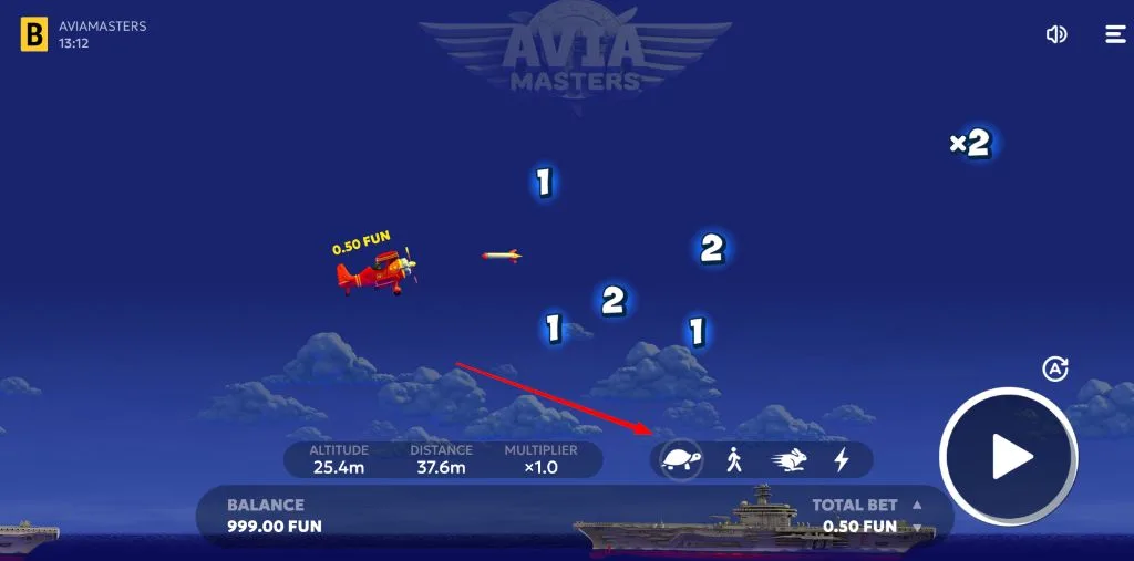 Aviamasters turtle speed mode with the plane flying low over the carrier